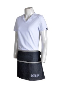 AP052自製牛仔半身圍裙  網上訂購圍裙  半截 圍裙 圍裙服務中心 Salon圍裙批發商